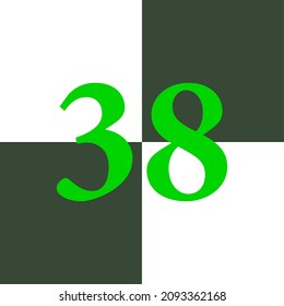 black and white number 38, chessboard design concept