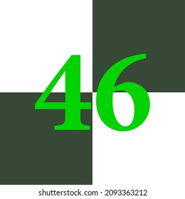 black and white number 46, chessboard design concept