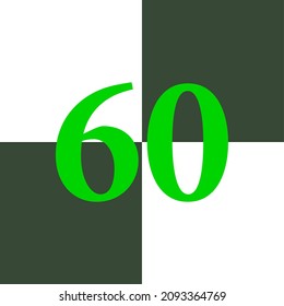 black and white number 60, chessboard design concept