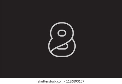 black and white number 8 logo design suitable for a company or business