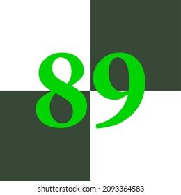 black and white number 89, chessboard design concept