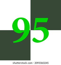 black and white number 95, chessboard design concept