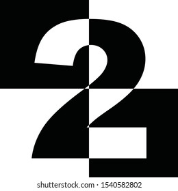 black and white number, chessboard design concept