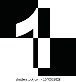 black and white number, chessboard design concept