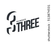 Black and white number three diagonal logo template, vector illustrations isolated on white backgroun three dimensional number three
