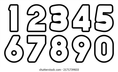 Black White Numbers 0 9 Stock Vector (Royalty Free) 2171739833 ...