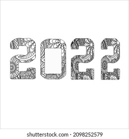 Black and white Numbers mandala coloring page
