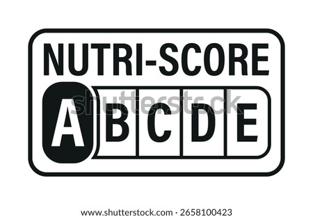 Black and White Nutri-Score A Label – Vector Nutrition Icon