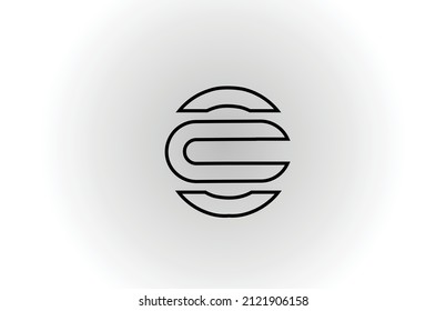 black and white O alphabet letter logo icon design with line. Creative template for company and business