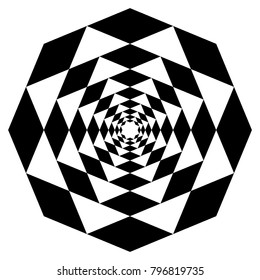 Black and white octagonal mandala