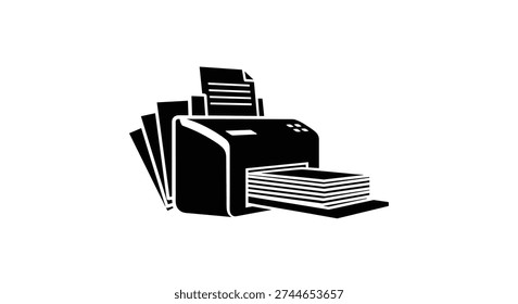 A black and white office paper copier