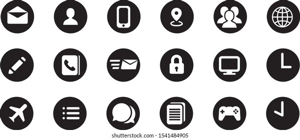 Black And White Office Usage Icon Set