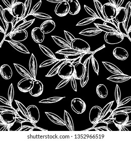 Black and white olive drawing. Olives are very high in vitamin E and other powerful antioxidants.