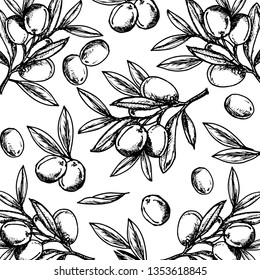 Black and white olive drawing. Olives are very high in vitamin E and other powerful antioxidants.