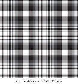 Black and White Ombre Plaid textured seamless pattern suitable for fashion textiles and graphics