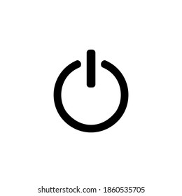 Black and white on off button icon. Control panel symbol. Vector graphics for the design of applications, sites, devices.