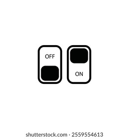 Black and white on off switch icon, Turn on off toggle switch icon vector