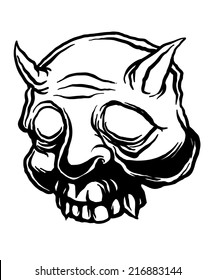 Black and White Oni Mask