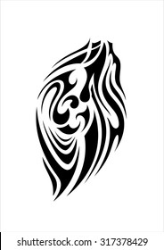 black and white onion abstract tattoo sticker