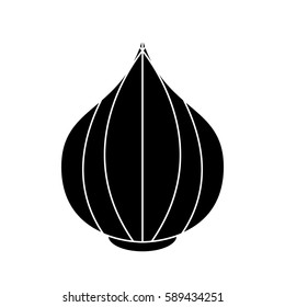 Black or white onion icon. Black onion.
