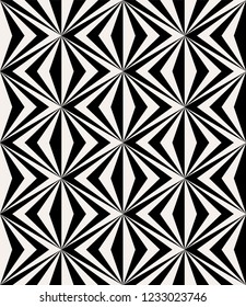 Black and white op art diamond pattern