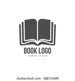 Black White Open Book Graphic Logo Stock Vector (Royalty Free ...