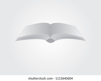 A black and white open book for library on white paper vector illustration