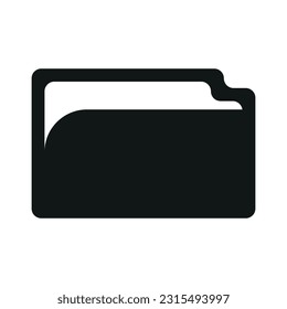 icono de logotipo de archivo abierto en blanco y negro