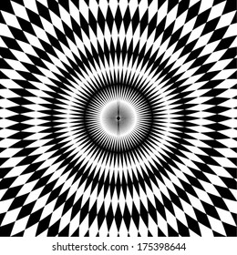 black white optic circle background/ vector illustration 