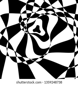 Black and white optical art background.