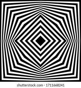 Black and white optical art. Vector background.