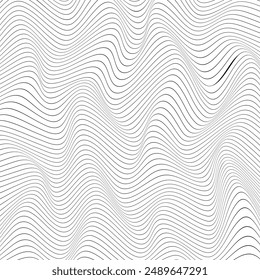 Black and white optical art wave abstract background. wavy lines, hypnotic, optical illusions