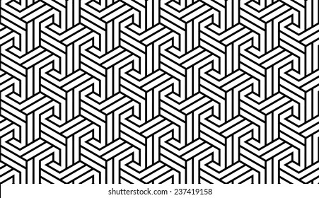 Geometría óptica en blanco y negro sin soldadura para impresión en tejido. Fondo abstracto con patrón en el panel Muestras 