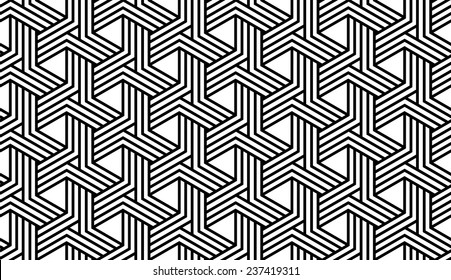 Black and White Optical Geometric Seamless for Printing on Fabric. Abstract Background with Pattern in Swatches Panel 