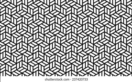 Black and White Optical Geometric Seamless for Printing on Fabric. Abstract Background with Pattern in Swatches Panel 