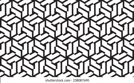 Black and White Optical Geometric Seamless for Printing on Fabric Abstract Background with Pattern in Swatches Panel 