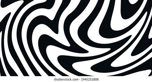 Black and white optical iilusion. Creative vector background with lines