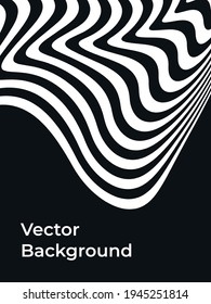 Black and white optical iilusion. Creative vector background with lines