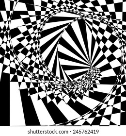 A black and white optical illusion