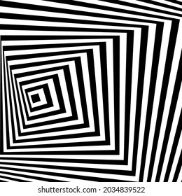 Ilusión óptica en blanco y negro. Patrón de rayas onduladas abstractas