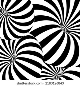 Black and white optical illusion. Abstract background