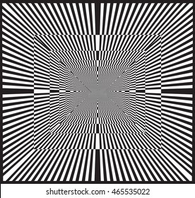Black and white optical illusion background.