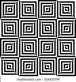 black and white optical illusion chevrons pattern