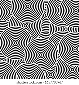 Black and white optical illusion circle vector background
