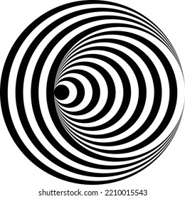 black white optical illusion concentric circles