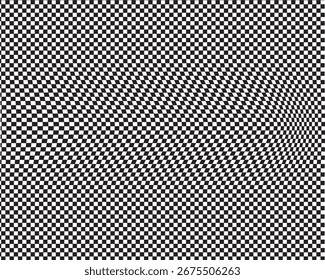 Schwarz-Weiß-Schachbrettmuster mit optischen Täuschungen