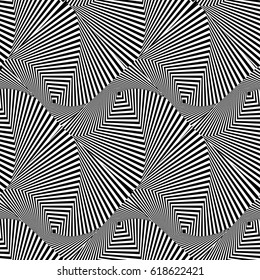 Black and white optical illusion. Illustration in Vector. abstract background