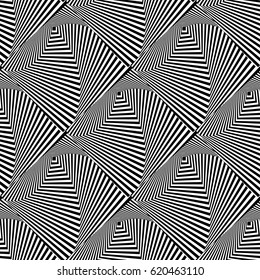 Black and white optical illusion. Illustration in Vector. abstract background
