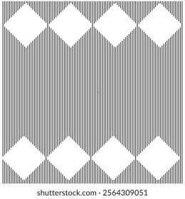 Black and White Optical Illusion Pattern with Geometric Diamond Shapes