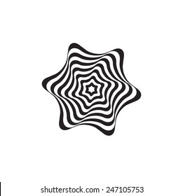 black and white optical illusion star